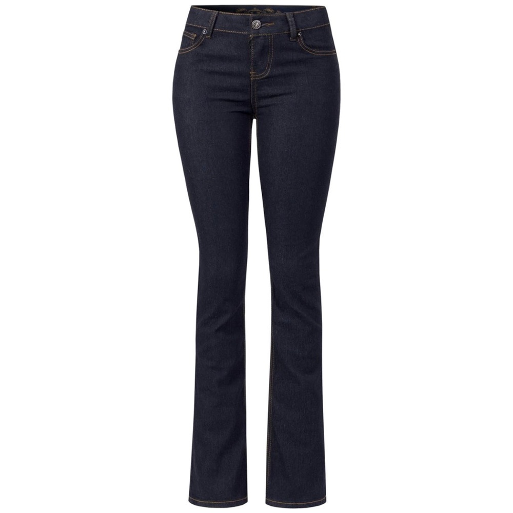 Design by Olivia Mid-rise Slim Bootcut Flare Stretch Jean Size 1 Black Denim EUC